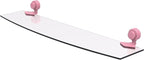 Allied Brass 433G/24-PNK Venus Collection 24 Inch Glass Shelf with Grooved Accents, Pink