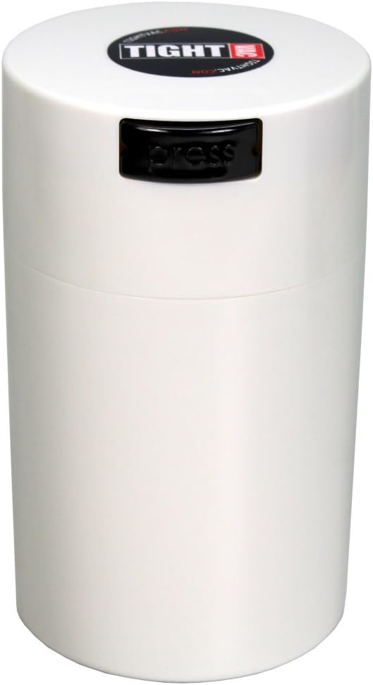 Tightvac 1 oz to 6 ounce - Patented Airtight Container | Multi-use Vacuum Container Works as Smell Proof Containers for Herbs and Dry Goods. White