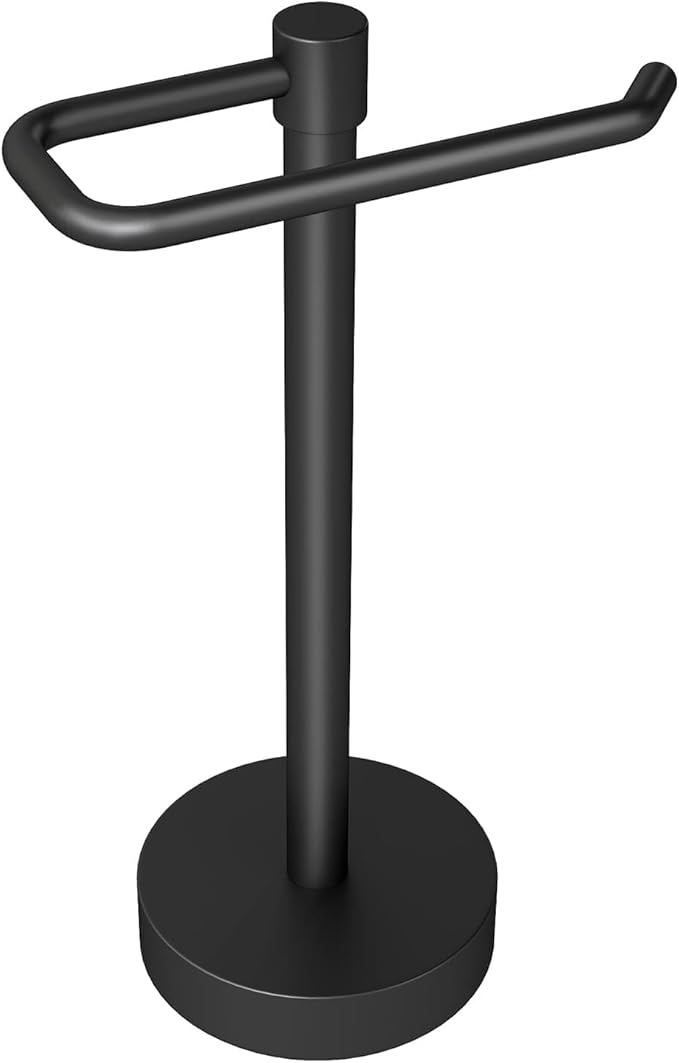 YUMORE Hand Towel Holder Stand Countertop Towel Rack Free Standing Towel Bar Hanger for Bathroom Kitchen Pro Matte Black