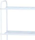 Home Basics 2 Tier Over The Toilet Bathroom Space Saver, Metal Bathroom Shelf Storage Unit, Anti-rust, White