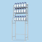 3-Tier Over The Toilet Storage, Over Toilet Bathroom Organizer, Freestanding Metal Bathroom Shelves, Over The Toilet Organizer with Hooks and Paper Holder, Space-Saving, Black