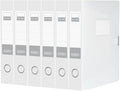 HUA JIE A4 Storage File Boxes Plastic Archives Cases with Lid, File Folder Organizer Document Filing Box for office,31×5.5×23.5 cm, Transparent(Pack of 6)