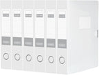 HUA JIE A4 Storage File Boxes Plastic Archives Cases with Lid, File Folder Organizer Document Filing Box for office,31×5.5×23.5 cm, Transparent(Pack of 6)