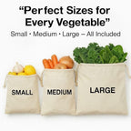 100% Reusable Cotton Produce & Bread Storage Bags, Pack of 6 (2 L, 2 M, 2 S), Breathable Muslin, Vegetable, Fruit Bags with Drawstring | Eco-Friendly Fridge & Kitchen Storage | Reusable, Eco-Friendly | Pure Cotton Material, Breathable Material, Reusabl...