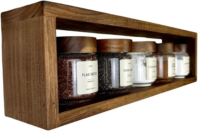 Floating Rectangle Shelf | Easy Mounting | Toilet Paper Holder | Bathroom Storage | Kitchen Spice Rack (24, Black)