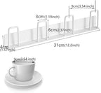 2pcs Cup Holder Wall-Mounted Mug Hook Coffee Cups Holder no Drilling Coffee Mug Rack with 4 Cup Holders Rack for Kitchen/Living Room/Office (White)