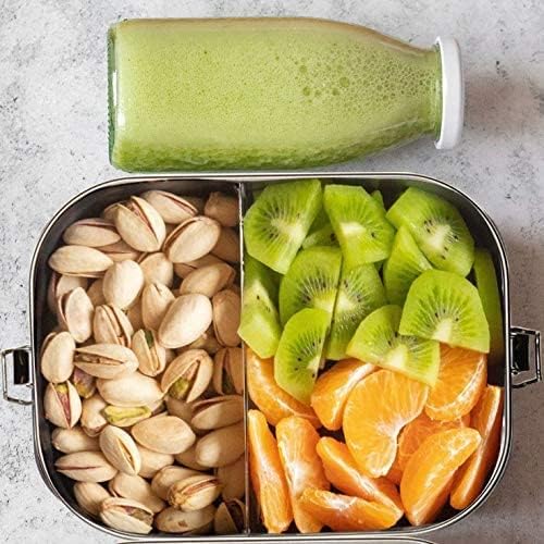 G.a HOMEFAVOR Stainless Steel Bento Lunch Box - Leak-Proof Metal Bento Box, Large Food Container with Lock Clips, Snack Container, Dishwasher Safe, 2 Compartments, 1200 ml/40 oz