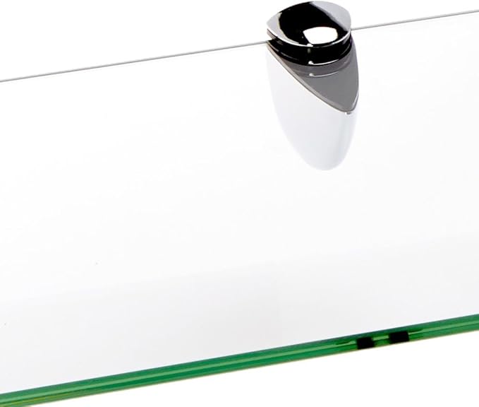 Spancraft Glass Sparrow8x32-Chrome Sparrow Bent Glass Shelf, Chrome Bracket, 8" x 32"