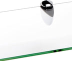 Spancraft Glass Sparrow8x32-Chrome Sparrow Bent Glass Shelf, Chrome Bracket, 8" x 32"