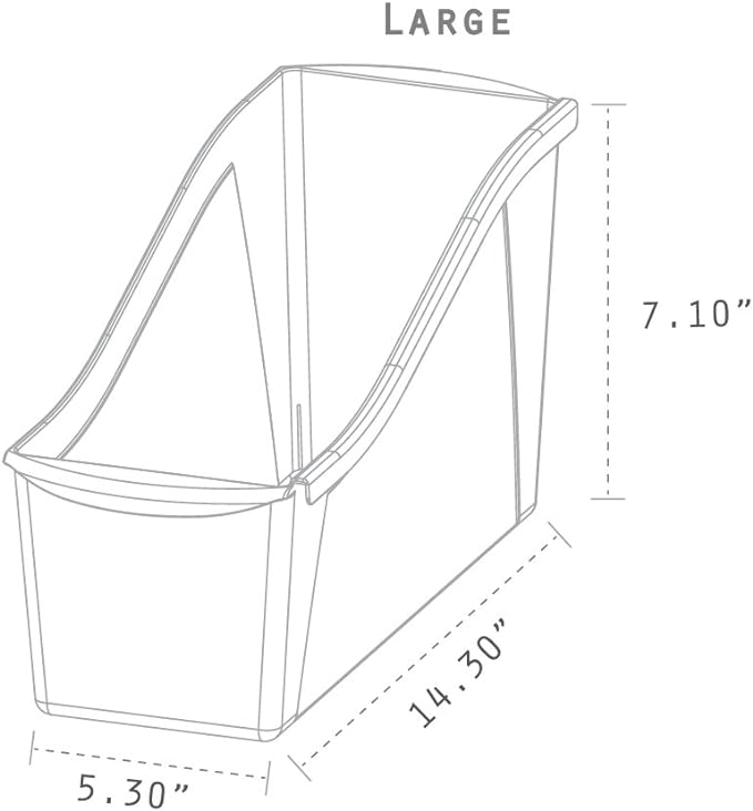Storex Large Book Bin, 14.3 x 5.3 x 7 Inches, Yellow, Case of 6 (71119U06C)