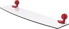 Allied Brass 433G/24-FER Venus Collection 24 Inch Glass Shelf with Grooved Accents, Fire Engine Red