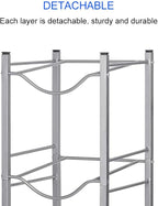 LIANTRAL Water Cooler Jug Rack, 5 Gallon Water Jug Holder Water Bottle Storage Rack, 5 gallon water jug stand, 3 Tiers, Silver