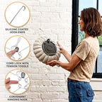 Display Buddie Adjustable Wall Plate Hanger - Secure for Round Platter Bowl Tray Wall Display - Steel - Silicone Hooks - Large 14"-22" up to 8 lbs
