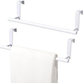 2 Pack Towel Rack for Cabinet, Over Cabinet Bar, Strong Steel Towel Holder, 9 Inch for Home Kitchen Bathroom Doors(White)