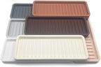 Happitasa Silicone Kitchen Sink Organizer Tray, Sponge Holder and Countertop Protector | Bathroom and Kitchen Soap Dish and Dispenser Tray (Vanilla Cream, 12"x4", 9.2 Ounces)
