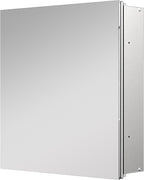24x24 inch Medicine Cabinet Mirror with Storage, Aluminum Surface Mount or Recessed Medicine Cabinet with Adjustable Shelves for Bathroom Bedroom