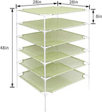 Growsun Sweater Drying Rack 6-Layer Stackable Cloth Mesh Dry Net,Green(Connector Updated)