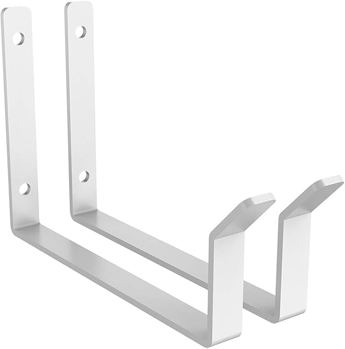 FLEXIMOUNTS 2 Pack Add On Storage Utility Hook Accessory for Garage Ceiling Rack, Max Weight Capacity up to 35lbs,White