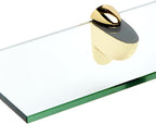 Spancraft Glass H-6x36-Brass Heron Glass Shelf, Brass, 6" x 36"