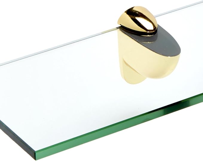 Spancraft Glass H-6x36-Brass Heron Glass Shelf, Brass, 6" x 36"
