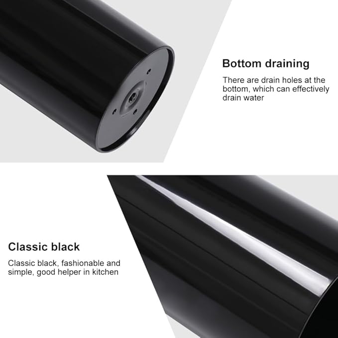 UPKOCH Kitchen Utensil Organizer Black Storage Tube for Cooking Tools and Cutlery Holder Compact Flatware Container for Kitchen Countertop Organization