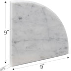 9'' x 9'' x 0.75 Thickness Premium Marble Corner Shelves for Bathroom Wall (Bianco Carrara)