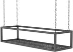 Metal Ceiling Plant Shelf with Ceiling Iron Chain Ceiling Mounted Storage Racks/Shelving for Bars Restaurants Kitchens - Decor Stand/Floating Organizer Shelves(140x25x15cm)