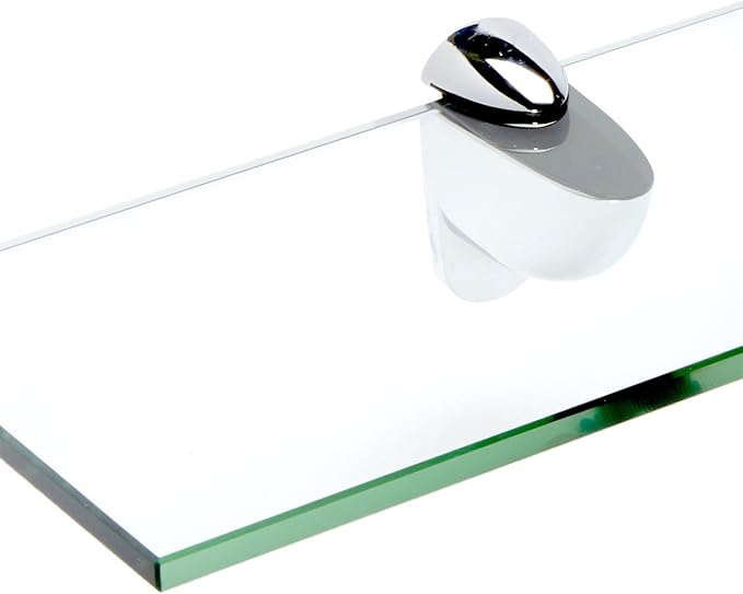 Spancraft Glass H-6x30-Chrome Heron Glass Shelf, Chrome, 6" x 30"