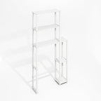 Furinno Turn-N-Tube Over The Toilet Storage, 5-Shelf Over The Toilet Organizer, Freestanding Space Saver Bathroom Shelf, for Bathroom Organizers and Storage, Plain White