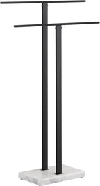 KES Standing Towel Rack, 2-Tier Towel Racks for Bathroom Freestanding with Marble Base, Upgrade Steady Design, SUS304 Stainless Steel Matte Black, BTH217-BK