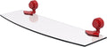 Allied Brass 433G/18-FER Venus Collection 18 Inch Glass Shelf with Grooved Accents, Fire Engine Red