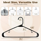 HOUSE DAY Black Plastic Hangers 60 Pack, Clothes Hangers with Non Slip Hooks, Durable & Space Saving Coat Hanger, Light-Weight Clothing Hanger, Perfect Closet Organizer for Everyday Use