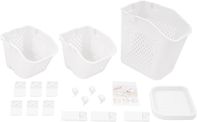 Tiered Laundry Storage Organizer Tiered Laundry Hamper Sorter Bathroom Laundry Basket with Wheels Removable Plastic Storage Basket for Kitchen (3-Tier)