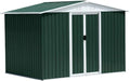 8' x 6' Outdoor Metal Storage Shed Outdoor Shed Galvanized Steel Garden Shed with Sliding Door and Window for Ventilation Storage Sheds House for Backyard Garden（Green）