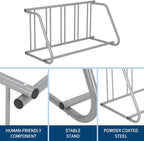 Floor Bike Rack,Single-Side 5-Bike Rack 60 in L,Grid Bike Rack In Ground,Freestanding Bicycle Floor Parking Stand,Stand Bike Racks for Garages Streets Yards Bike Events