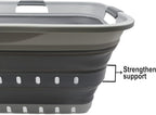 SAMMART 42L (11 gallon) Collapsible Plastic Laundry Basket - Foldable Pop Up Storage Container/Organizer - Portable Basket - Space Saving Hamper (Grey/Dark Grey (Set of 2))
