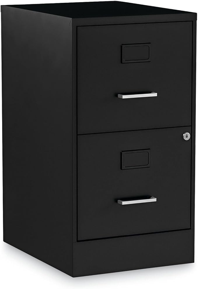 Alera Soho Vertical File Cabinet, 2 Drawers: File/File, Letter, Black, 14" X 18" X 24.1"