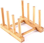 YWSHF Bamboo Wooden Dish Rack Dishes Drainboard Drying Drainer Storage Holder Stand Kitchen Cabinet Organizer for Dish,Plate,Bowl,Cup Pot,Lid,Book