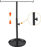 Hand Towel Holder Height Adjustable Stand, Stainless Steel Towel Rack for Bathroom, Holder for Bathroom Kitchen Bedroom Entryway, Black
