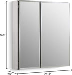 Kohler CB-CLC2526FS Bathroom Medicine Cabinet with Mirror, Beveled Mirror Doors, Adjustable Shelves, Rectangular Beveled Edge, 25 in. W x 26 in. H