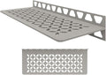 Schluter Rectangular Shelf for Tiled Walls - 4mm Thick, Floral Design, Aluminum Material, Stone Grey Finish - SWS1D5TSSG