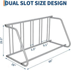 Floor Bike Rack,Single-Side 5-Bike Rack 60 in L,Grid Bike Rack In Ground,Freestanding Bicycle Floor Parking Stand,Stand Bike Racks for Garages Streets Yards Bike Events