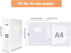 HUA JIE A4 Storage File Boxes Plastic Archives Cases with Lid, File Folder Organizer Document Filing Box for office,31×5.5×23.5 cm, Transparent(Pack of 6)