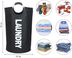 2 Pack 90L Laundry Basket, Waterproof Hamper With Foam Protected Aluminum Handles for Dirty Clothes, Dorm, Family (Black, 2 Pack-90L)
