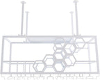 Hanging Wine Rack, 39in Heavy Duty Ceiling Mounted Wine Bottle & Glass Holder, 150lbs Load Capacity Storage Rack, for Bar, Kitchen, Restaurant, Cellar (White)