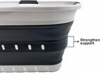 SAMMART 42L (11 gallon) Collapsible Plastic Laundry Basket - Foldable Pop Up Storage Container/Organizer - Portable Basket - Space Saving Hamper/Basket (Grey/Charcoal Black (Set of 2))