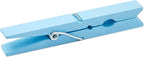 Juvale Wooden Clothes Pins - Strong Spring Grip for Laundry Clips - Colorful Clothespins for Crafts - Photo Display Clips - Pack of 100, Light Blue, 3.9"