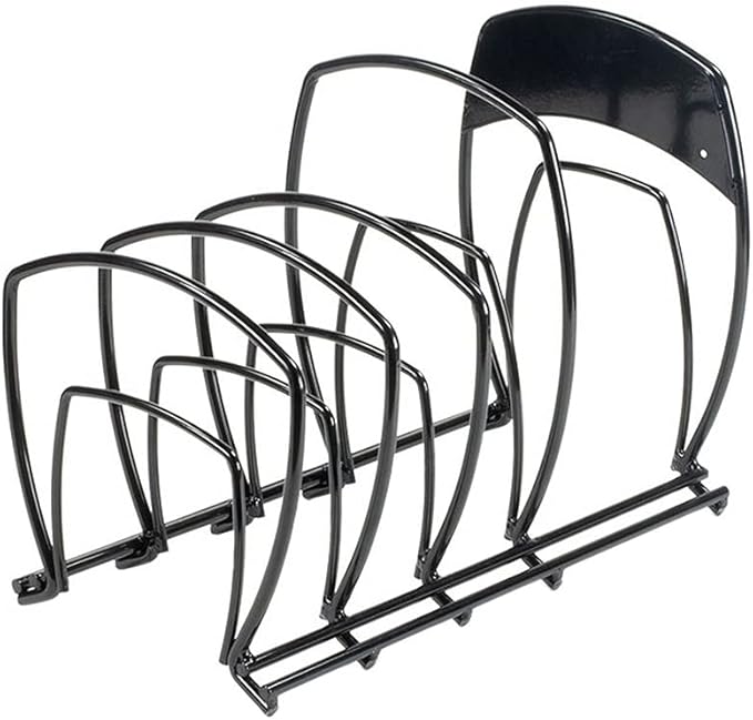 Lodge 5-Tier, Kitchen and Pantry Cast Iron Cookware Storage Organizer, Steel Construction, Matte Black