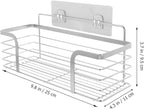 Punch-Free Storage Rack with Non-Marking Stickers Bathroom Wall Mounted Organizer Shelf 9.84X4.33X3.74 Inch Space Saving Stainless Steel Shelf for Kitchen and Bathroom