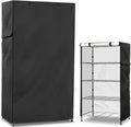 Wire Shelf Cover,600D Heavy Duty 100% Waterproof Shelf Covers for Wire Shelving,Outdoor Storage Shelves Cover for Metal Rack,60" W x 24" D x 72" H,Black